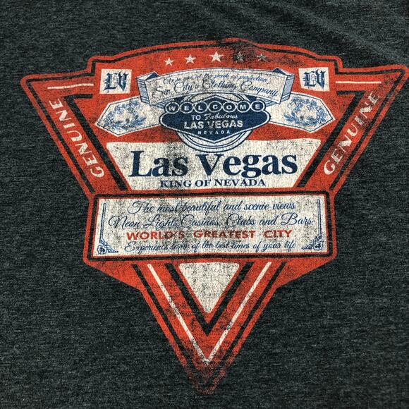 Gildan XXL Gray Las Vegas King Of Nevada World's Budweiser Graphic Tee Shirt - Picture 2 of 4